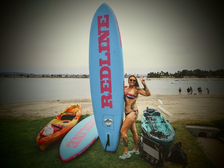 bay paddle board and kayaks